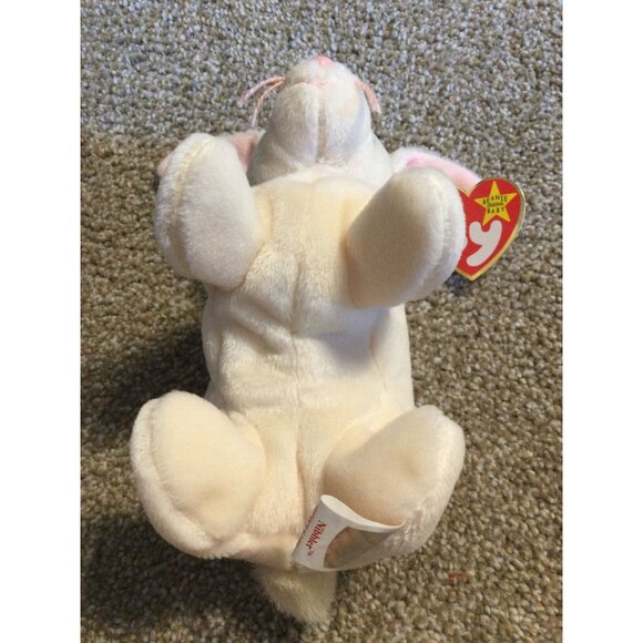 VINTAGE * TY BeanieBaby Plush - 1998 NIBBLER Bunny Rabbit - Picture 6 of 10